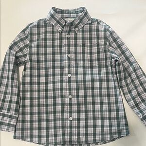 Crewcuts Green and White Plaid Button-Front Shirt